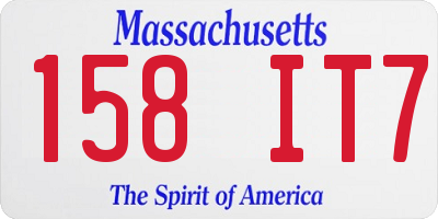 MA license plate 158IT7