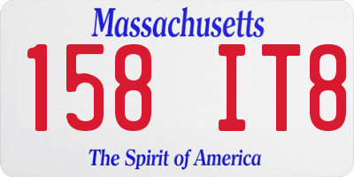 MA license plate 158IT8