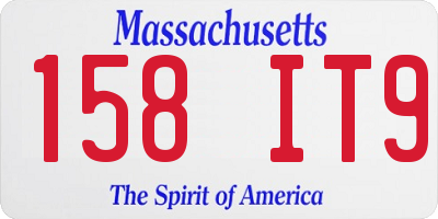 MA license plate 158IT9