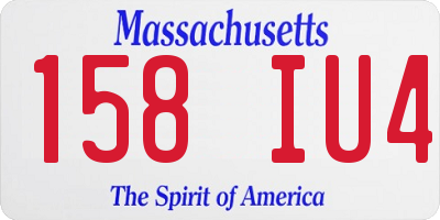 MA license plate 158IU4
