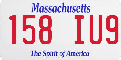 MA license plate 158IU9