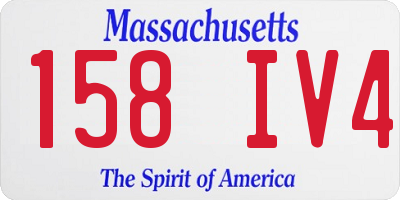 MA license plate 158IV4