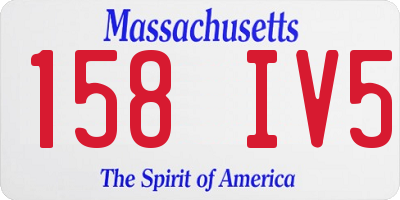 MA license plate 158IV5