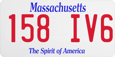 MA license plate 158IV6