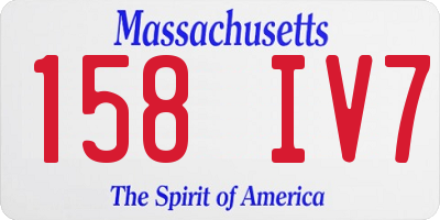MA license plate 158IV7
