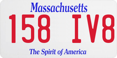 MA license plate 158IV8