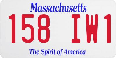 MA license plate 158IW1