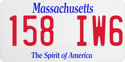 MA license plate 158IW6