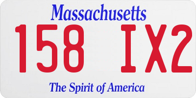 MA license plate 158IX2
