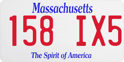 MA license plate 158IX5