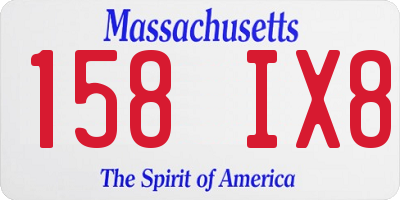 MA license plate 158IX8