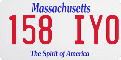 MA license plate 158IY0