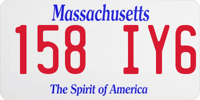 MA license plate 158IY6