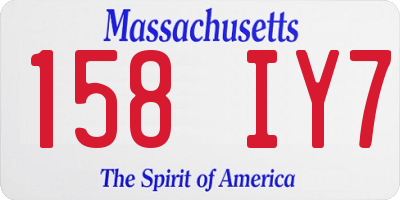 MA license plate 158IY7