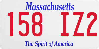 MA license plate 158IZ2