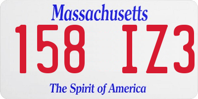 MA license plate 158IZ3
