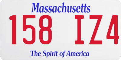 MA license plate 158IZ4