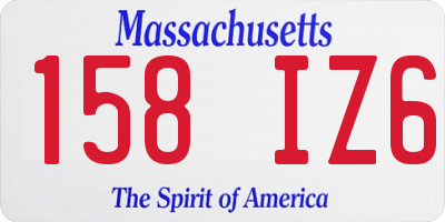 MA license plate 158IZ6