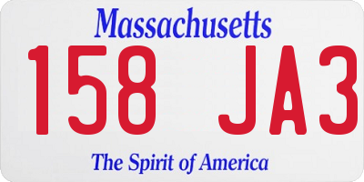 MA license plate 158JA3