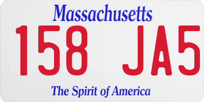 MA license plate 158JA5