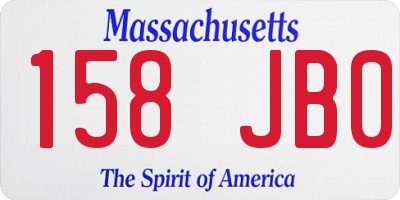 MA license plate 158JB0