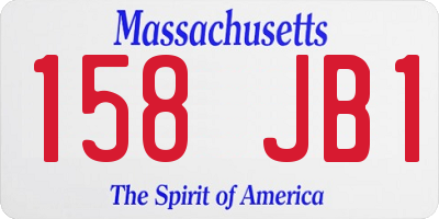 MA license plate 158JB1