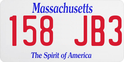 MA license plate 158JB3