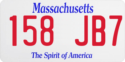 MA license plate 158JB7