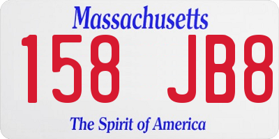 MA license plate 158JB8