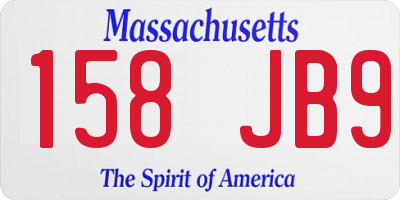 MA license plate 158JB9