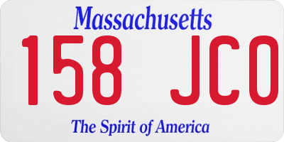 MA license plate 158JC0