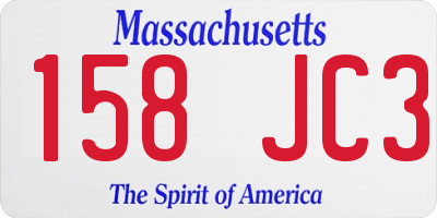 MA license plate 158JC3