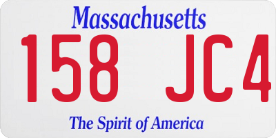MA license plate 158JC4