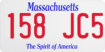 MA license plate 158JC5