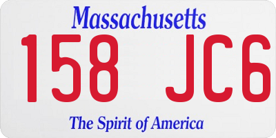 MA license plate 158JC6