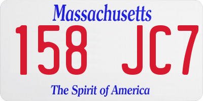 MA license plate 158JC7