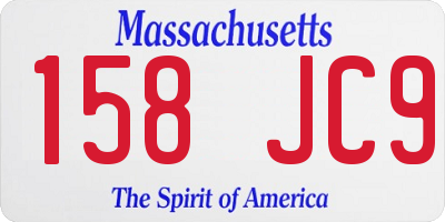 MA license plate 158JC9