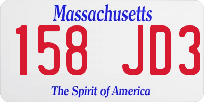 MA license plate 158JD3