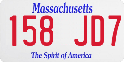 MA license plate 158JD7
