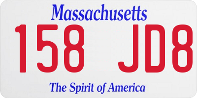 MA license plate 158JD8
