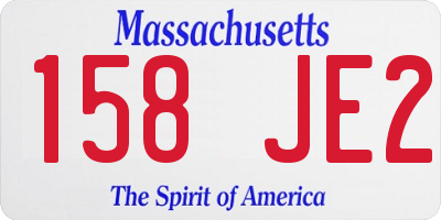 MA license plate 158JE2