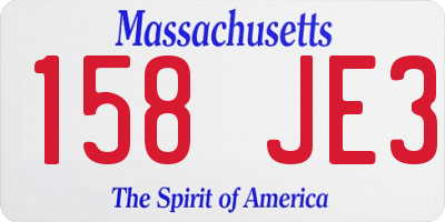 MA license plate 158JE3