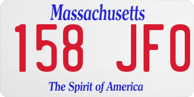 MA license plate 158JF0