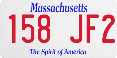 MA license plate 158JF2