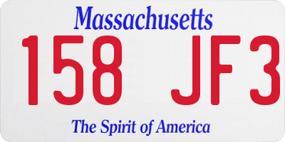 MA license plate 158JF3