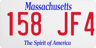 MA license plate 158JF4