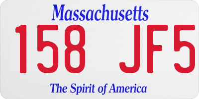 MA license plate 158JF5