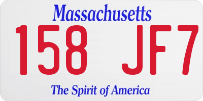 MA license plate 158JF7