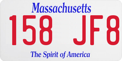 MA license plate 158JF8