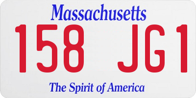 MA license plate 158JG1